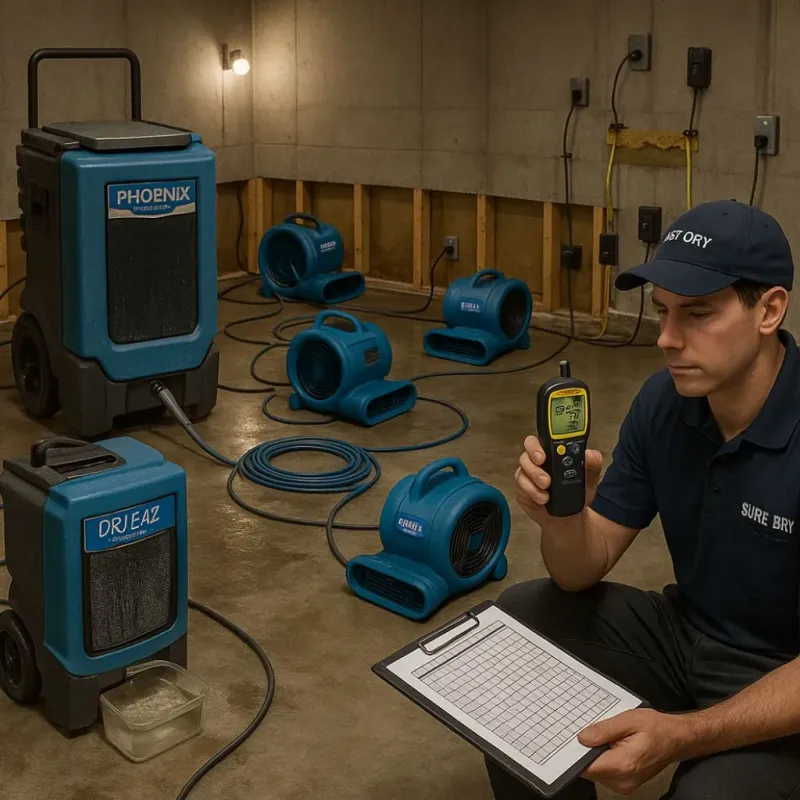 Structural Drying and Dehumidification process in Kulpsville, PA